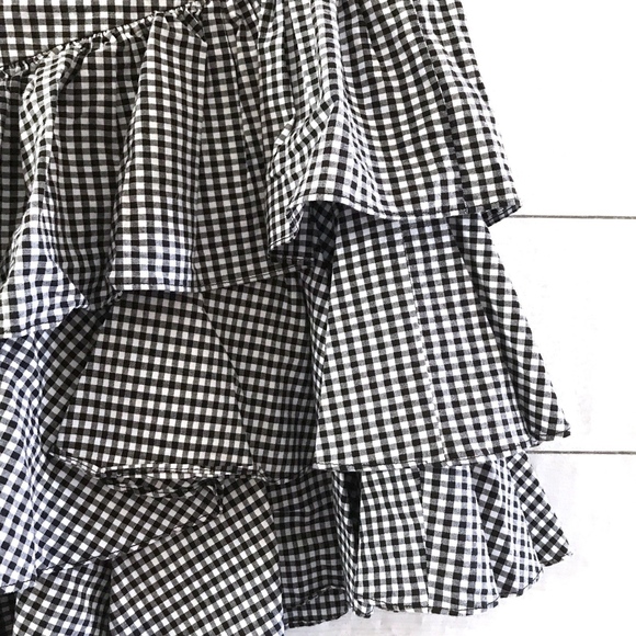 Intermix Marion Ruffle Black White Gingham Skirt - Picture 6 of 8